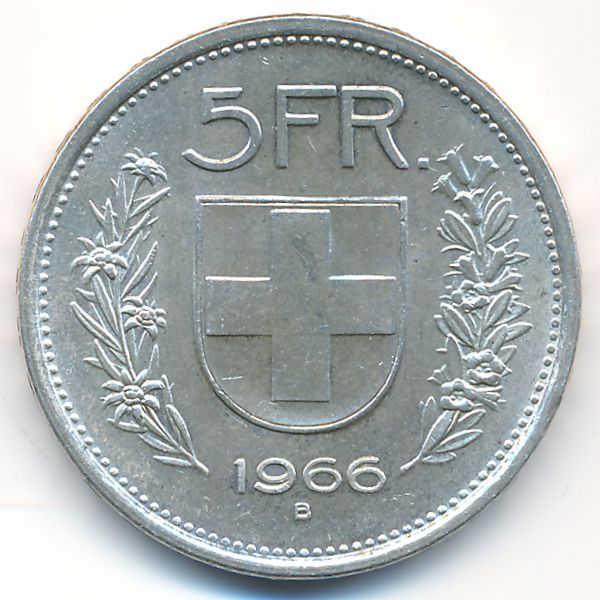 Швейцария, 5 франков (1966 г.)