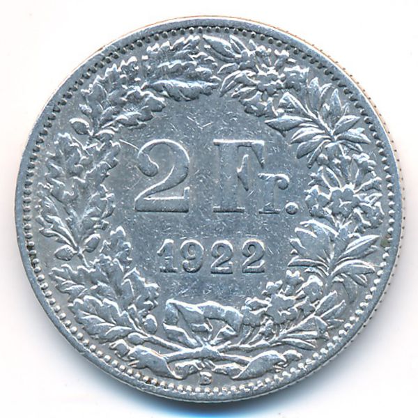 Швейцария, 2 франка (1922 г.)