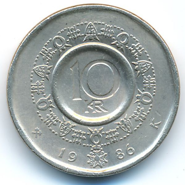 Норвегия, 10 крон (1986 г.)