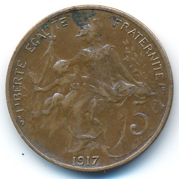 Франция, 5 сентим (1917 г.)
