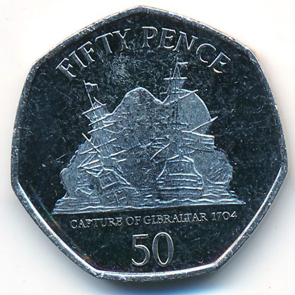 Гибралтар, 50 пенсов (2010 г.)