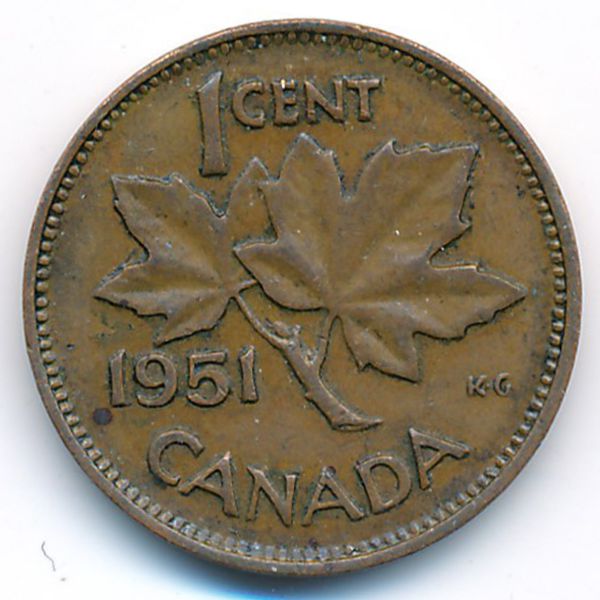 Канада, 1 цент (1951 г.)
