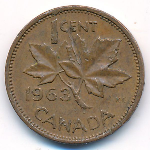 Канада, 1 цент (1963 г.)