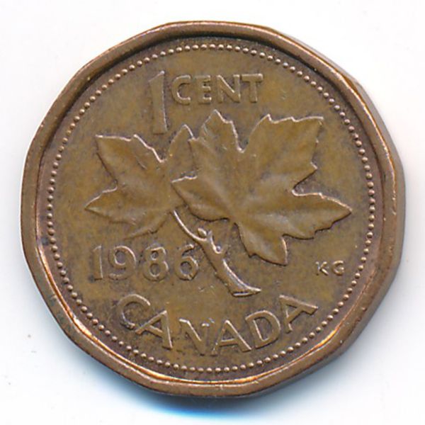 Канада, 1 цент (1986 г.)