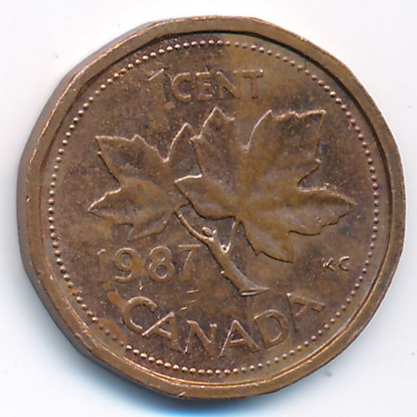 Канада, 1 цент (1987 г.)