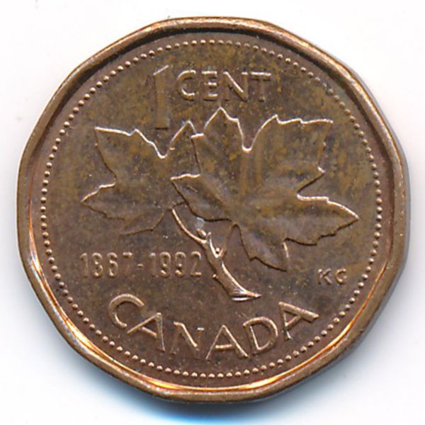 Канада, 1 цент (1992 г.)