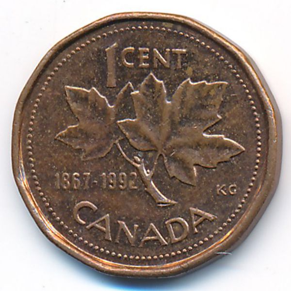 Канада, 1 цент (1992 г.)