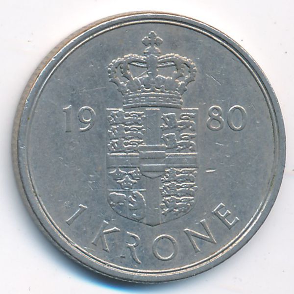Дания, 1 крона (1980 г.)