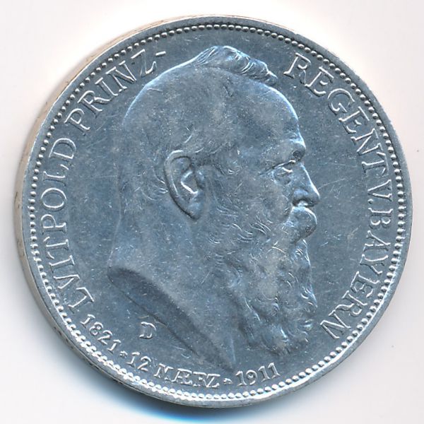 Бавария, 3 марки (1911 г.)