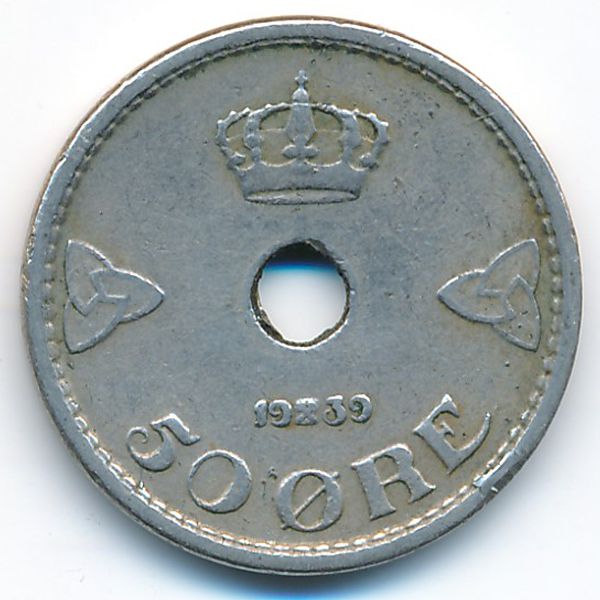 Норвегия, 50 эре (1939 г.)