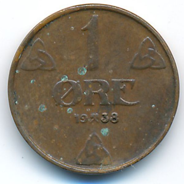 Норвегия, 1 эре (1938 г.)