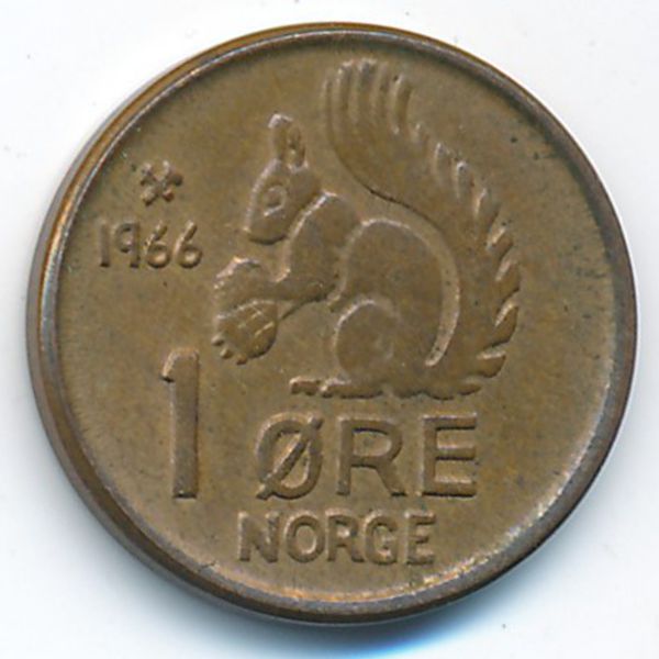 Норвегия, 1 эре (1966 г.)