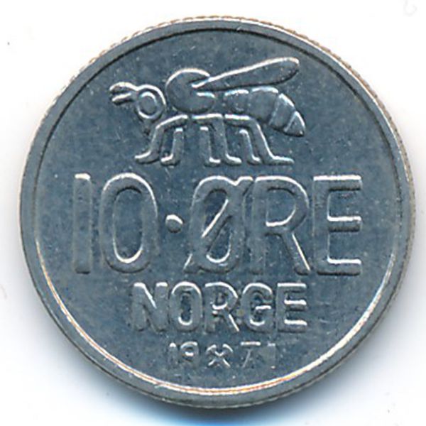 Норвегия, 10 эре (1971 г.)