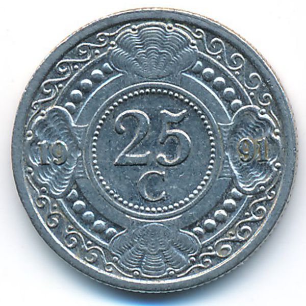 Антильские острова, 25 центов (1991 г.)