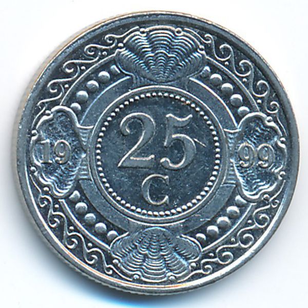Антильские острова, 25 центов (1999 г.)