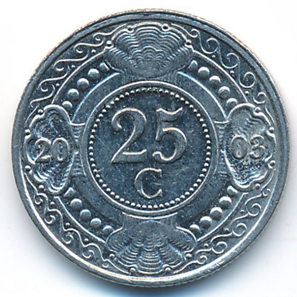 Антильские острова, 25 центов (2003 г.)