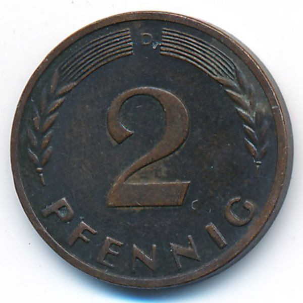 ФРГ, 2 пфеннига (1960 г.)