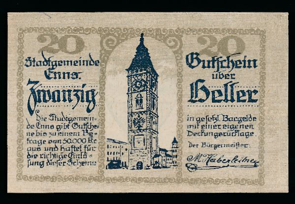 Нотгельды Австрии, 20 геллеров