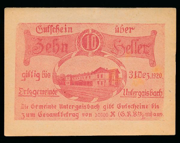 Нотгельды Австрии, 10 геллеров