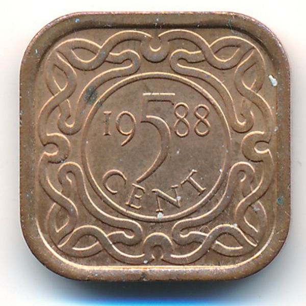 Суринам, 5 центов (1988 г.)