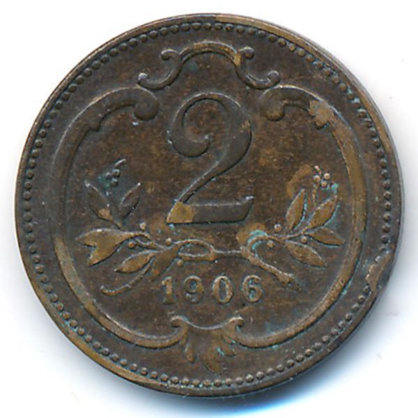 Австрия, 2 геллера (1906 г.)