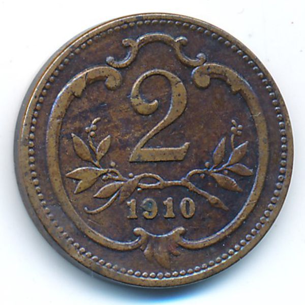 Австрия, 2 геллера (1910 г.)