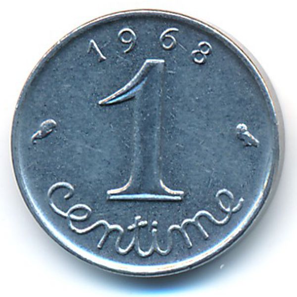 Франция, 1 сентим (1968 г.)