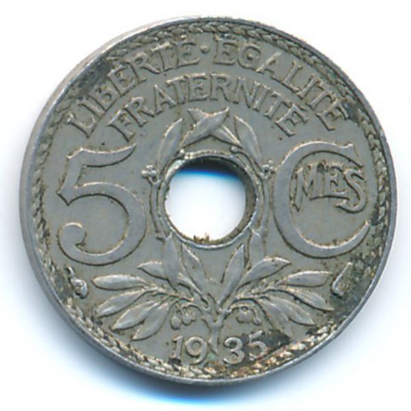 Франция, 5 сентим (1935 г.)