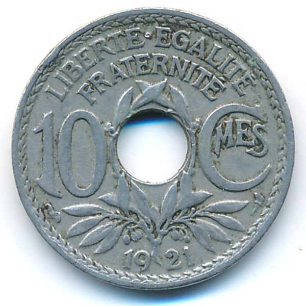 Франция, 10 сентим (1921 г.)