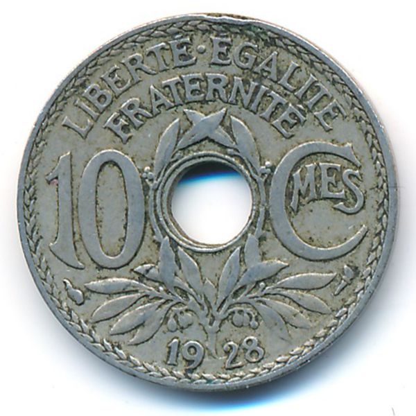 Франция, 10 сентим (1928 г.)