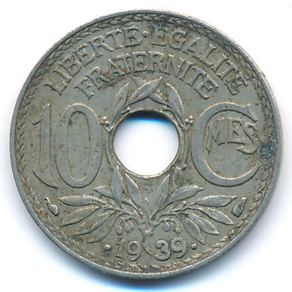Франция, 10 сентим (1939 г.)