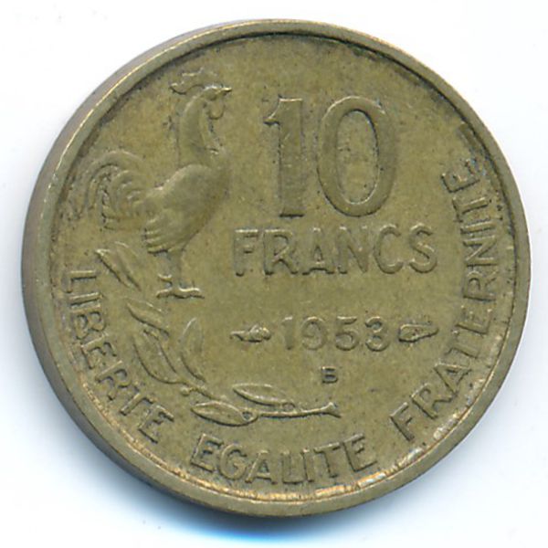 Франция, 10 франков (1953 г.)