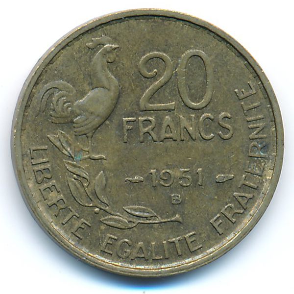 Франция, 20 франков (1951 г.)