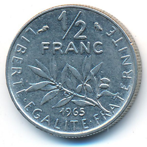 Франция, 1/2 франка (1965 г.)