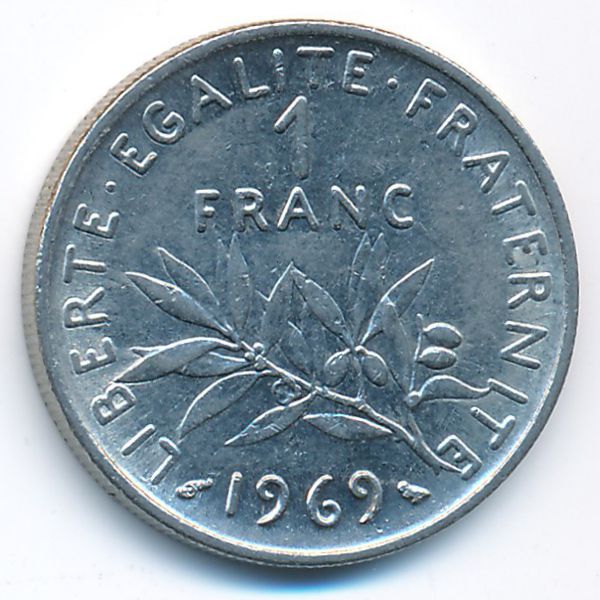 Франция, 1 франк (1969 г.)