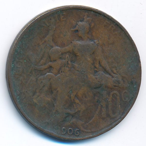 Франция, 10 сентим (1906 г.)