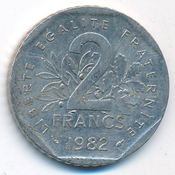 Франция, 2 франка (1982 г.)