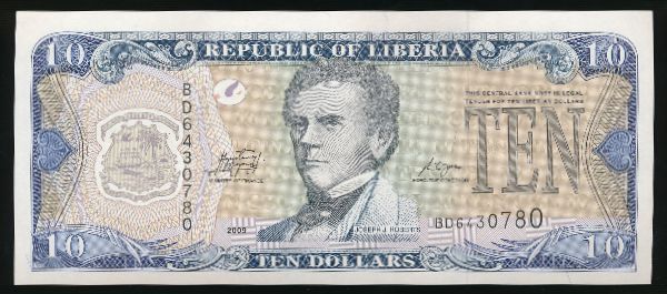 Либерия, 10 долларов (2009 г.)