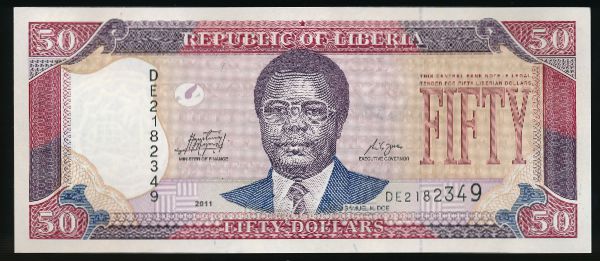 Либерия, 50 долларов (2011 г.)