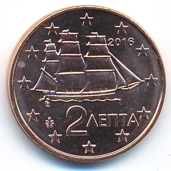 Греция, 2 евроцента (2016 г.)