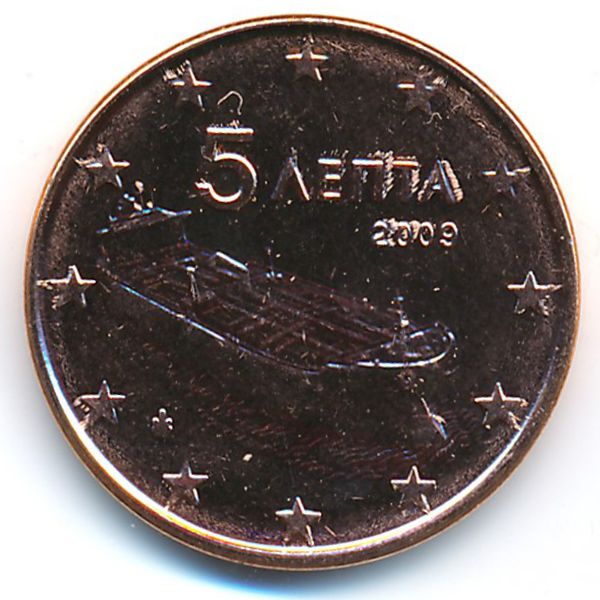 Греция, 5 евроцентов (2009 г.)