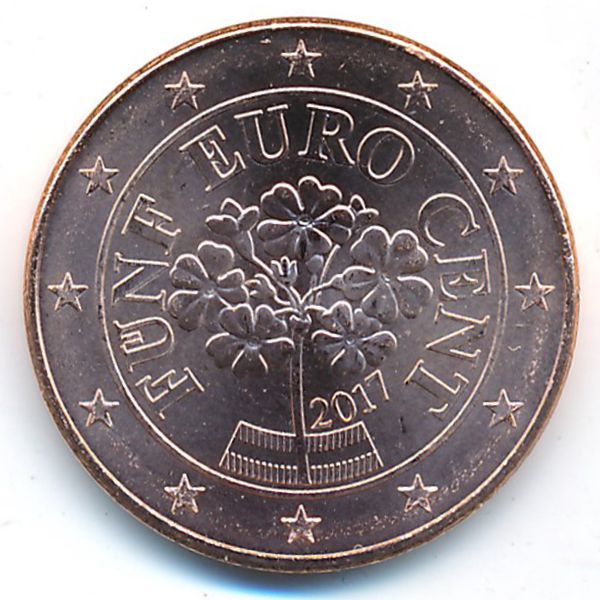 Австрия, 5 евроцентов (2017 г.)