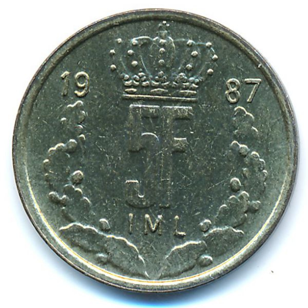 Люксембург, 5 франков (1987 г.)