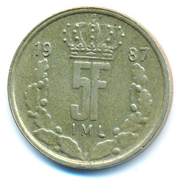 Люксембург, 5 франков (1987 г.)