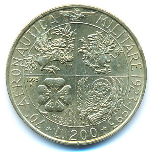 Италия, 200 лир (1993 г.)
