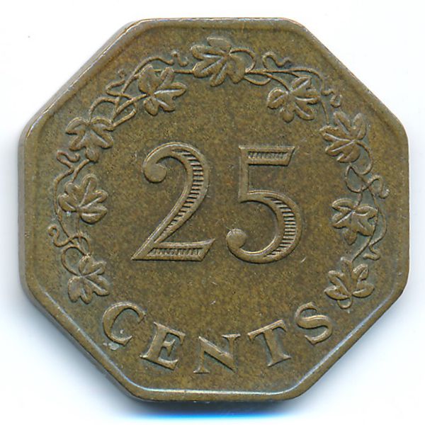 Мальта, 25 центов (1975 г.)