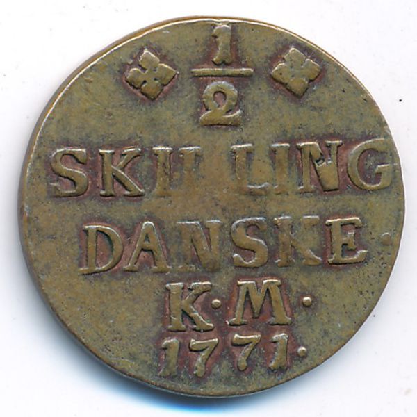 Дания, 1/2 скиллинга (1771 г.)