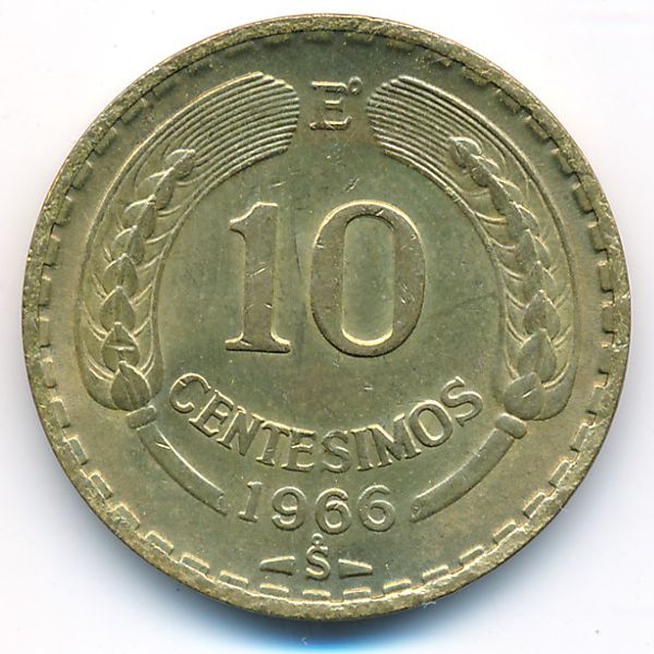 Чили, 10 сентесимо (1966 г.)