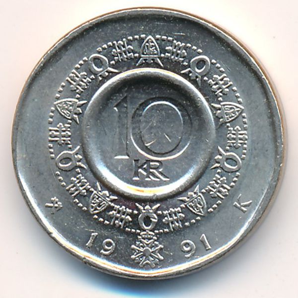 Норвегия, 10 крон (1991 г.)