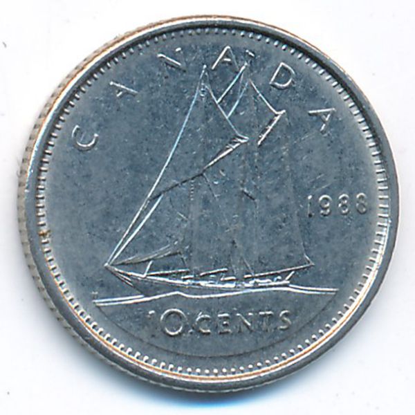Канада, 10 центов (1988 г.)